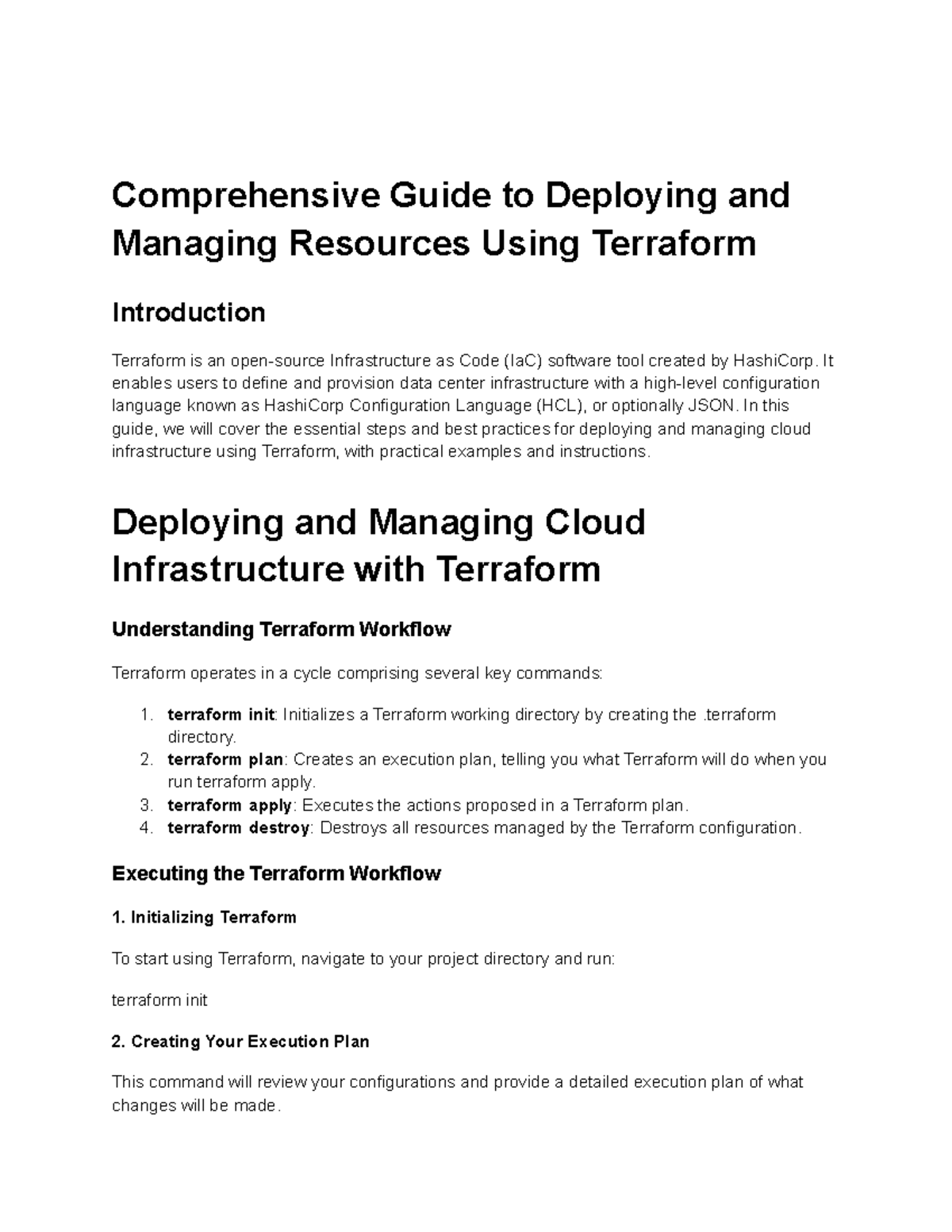 Deploying & Managing Terraform resources - Comprehensive Guide to ...