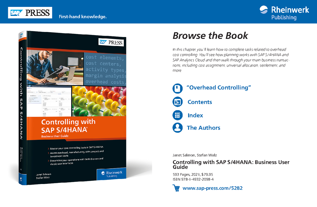 Reading sample sap press controlling with sap s4hana bug - Browse the ...