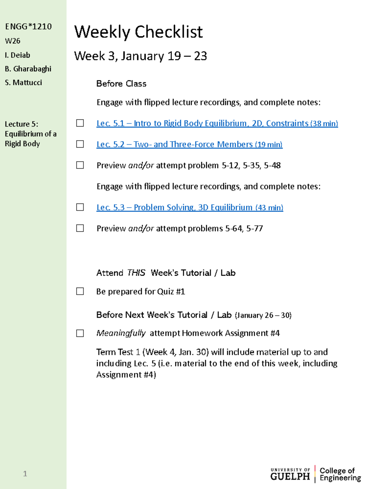 W26 Week 3 Checklist: Lecture Notes & Quiz Prep - Studocu
