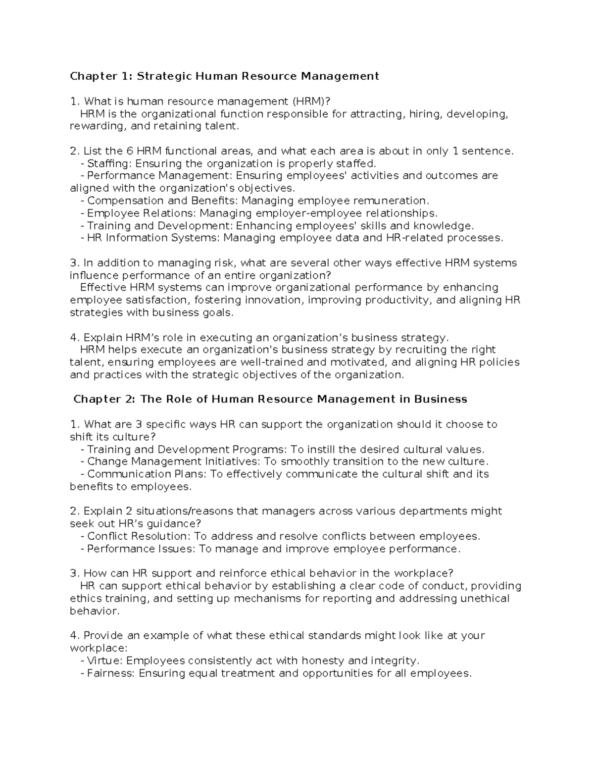 C202 Midterm Study Guide: Strategic HRM & Global HR Policies - Studocu
