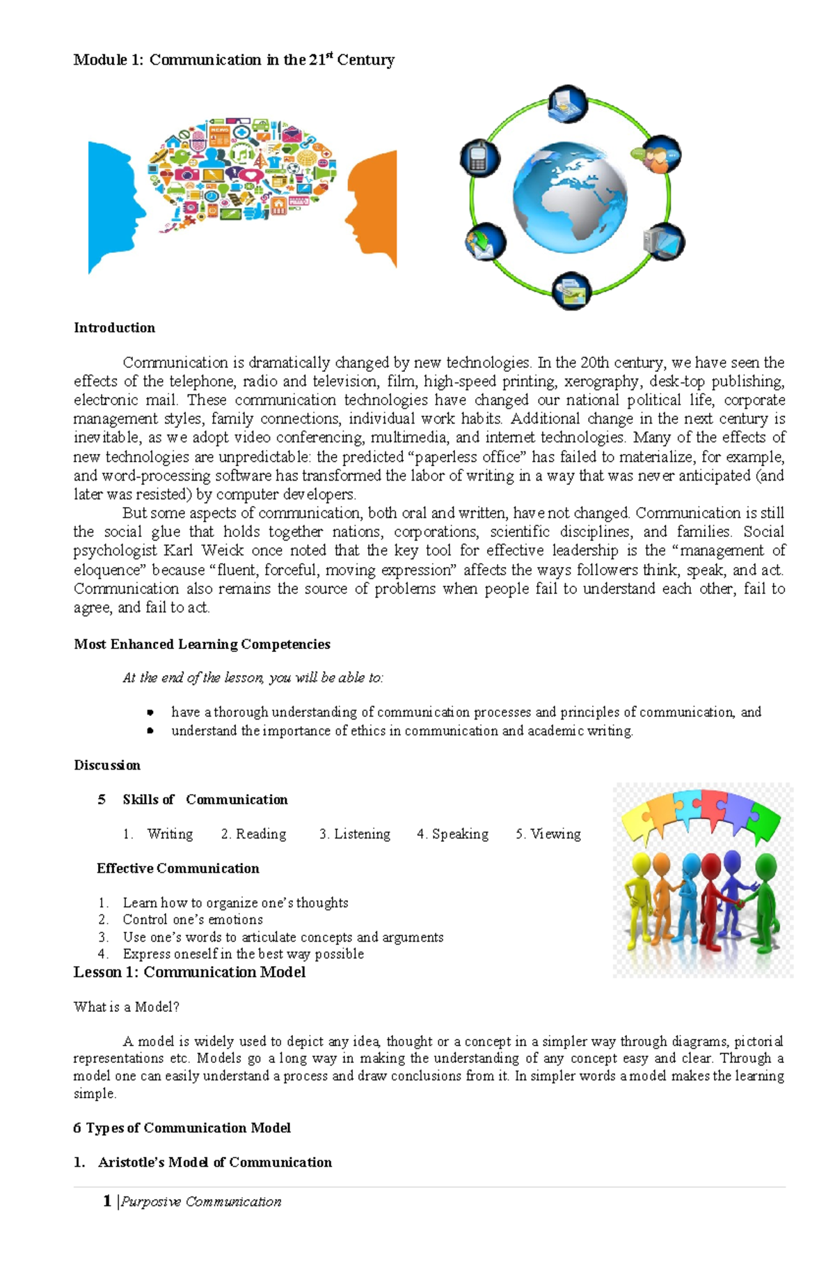 Purposive communication lesson 1 - Module 1: Communication in the 21st ...