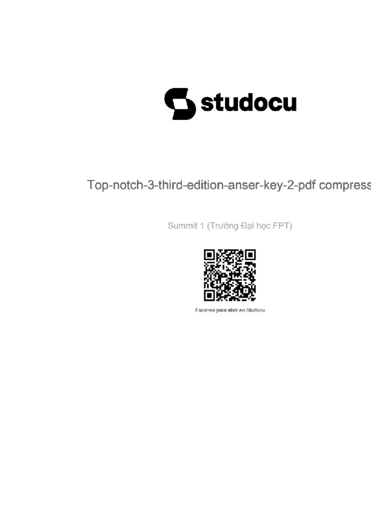 Top Notch 3, Third Edition: Answer Key for Exercises and Grammar - Studocu