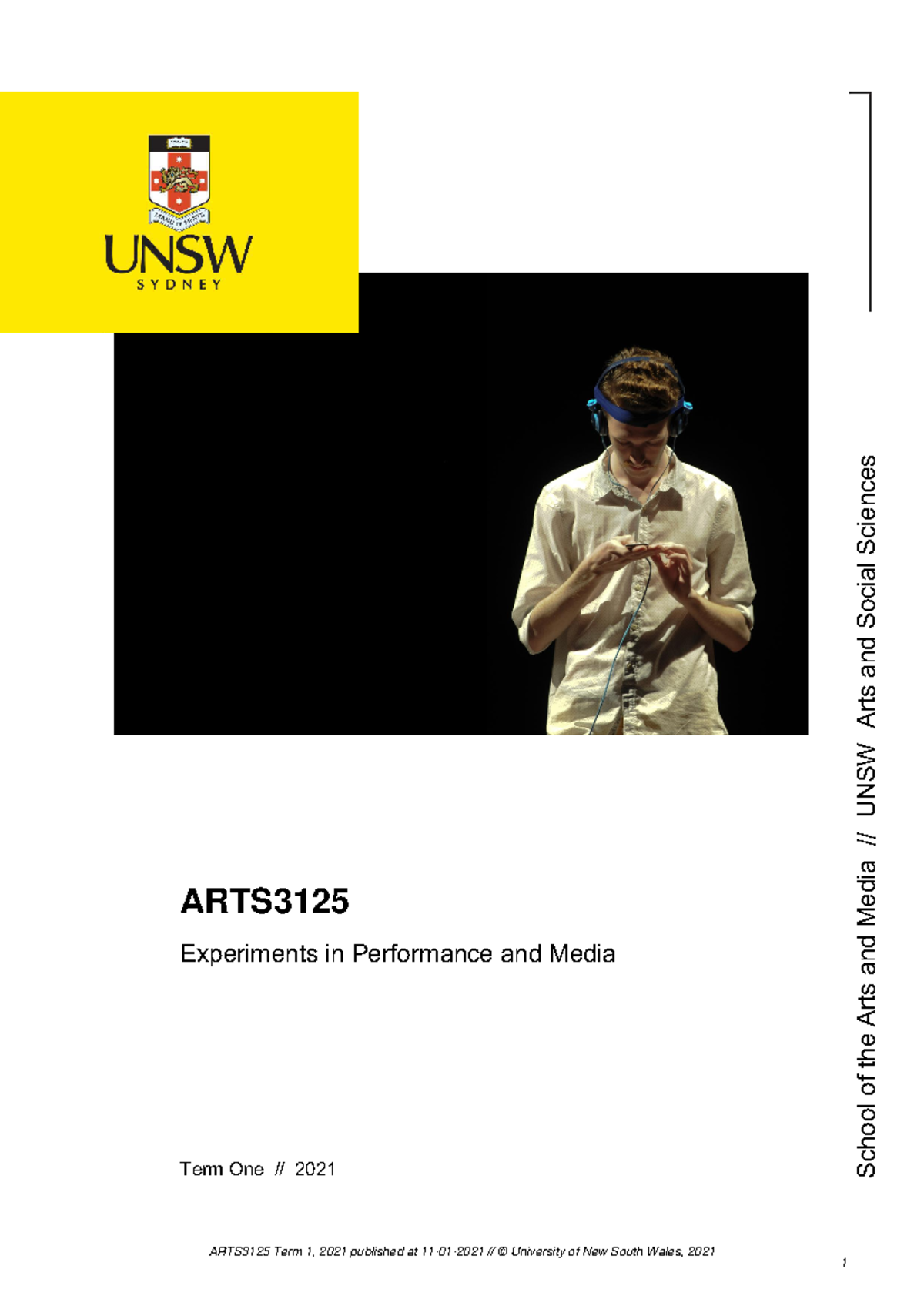 ARTS3125 Course Outline: Experiments in Performance and Media Term 1 ...