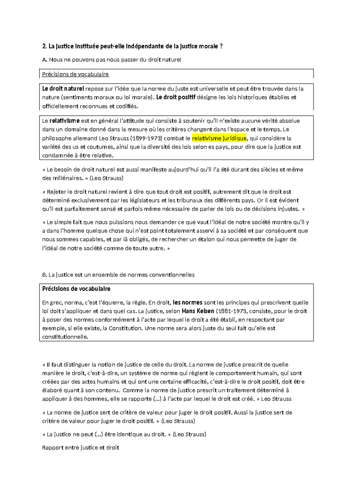 Résumé du cours L1: Philosophie du droit - La justice et le droit ...