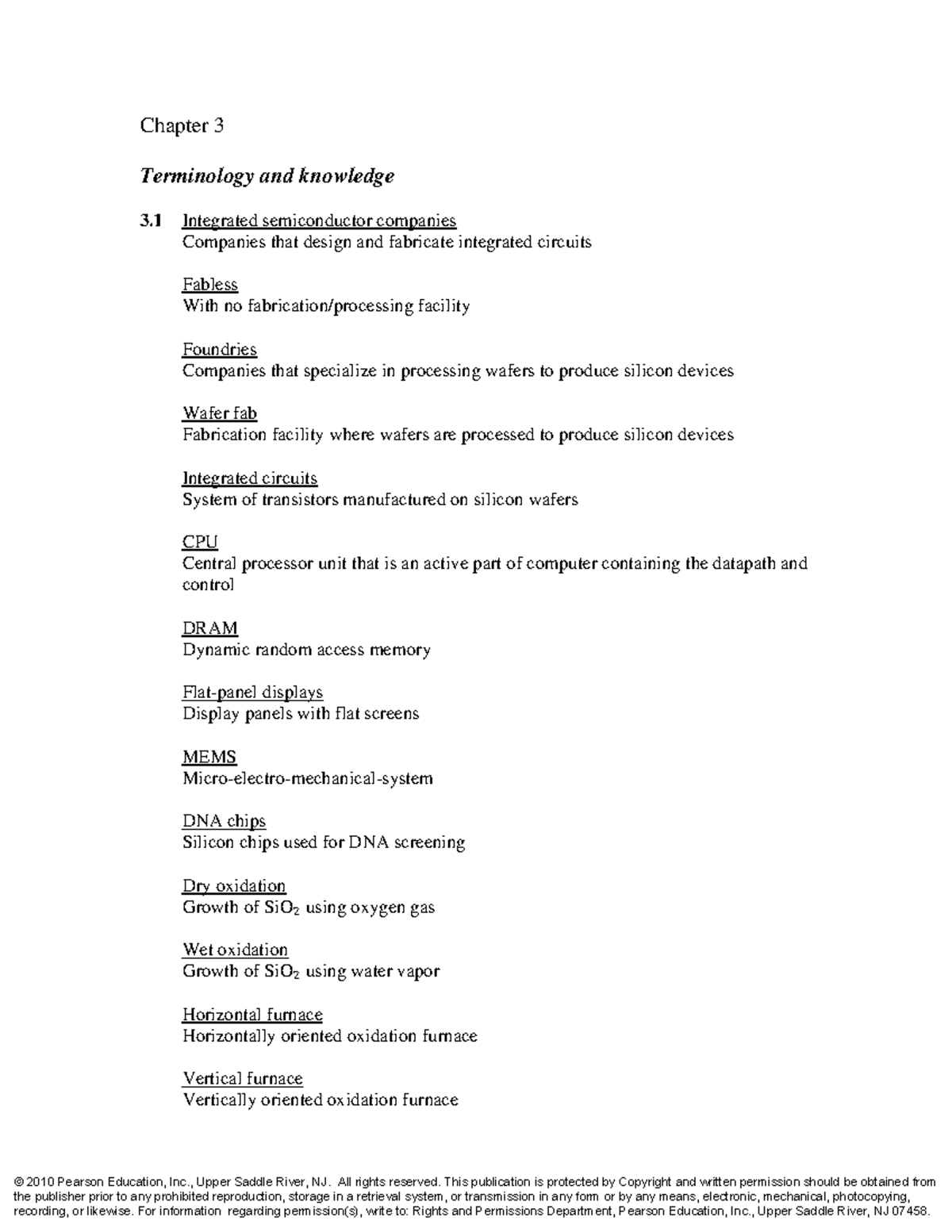Semiconductor Processes and Terminology: Chapter 3 Overview - Studocu