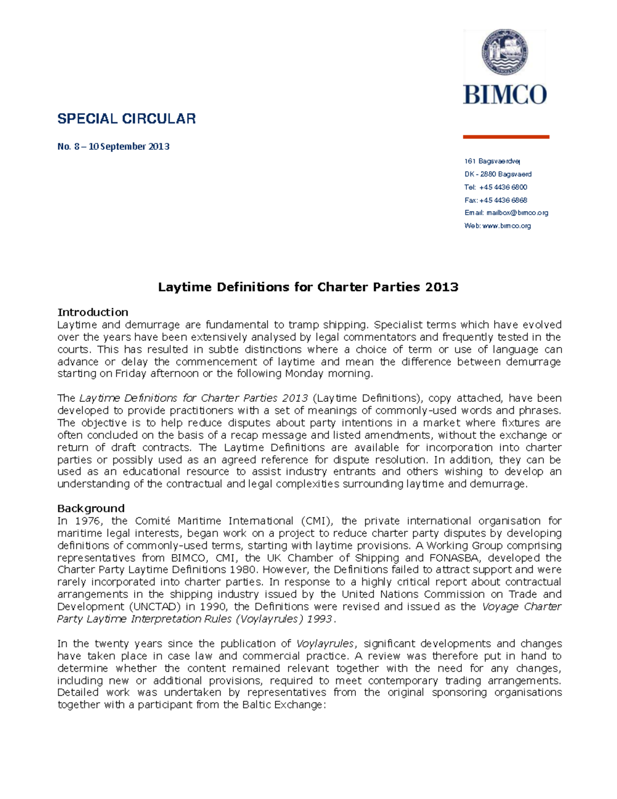 Laytime Definitions for Charter Parties 2013 - Voylayrules Update - Studocu