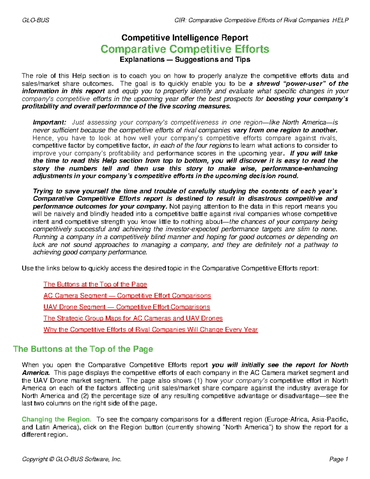 CIR: Competitive Intelligence Report on Rival Companies' Efforts - Studocu