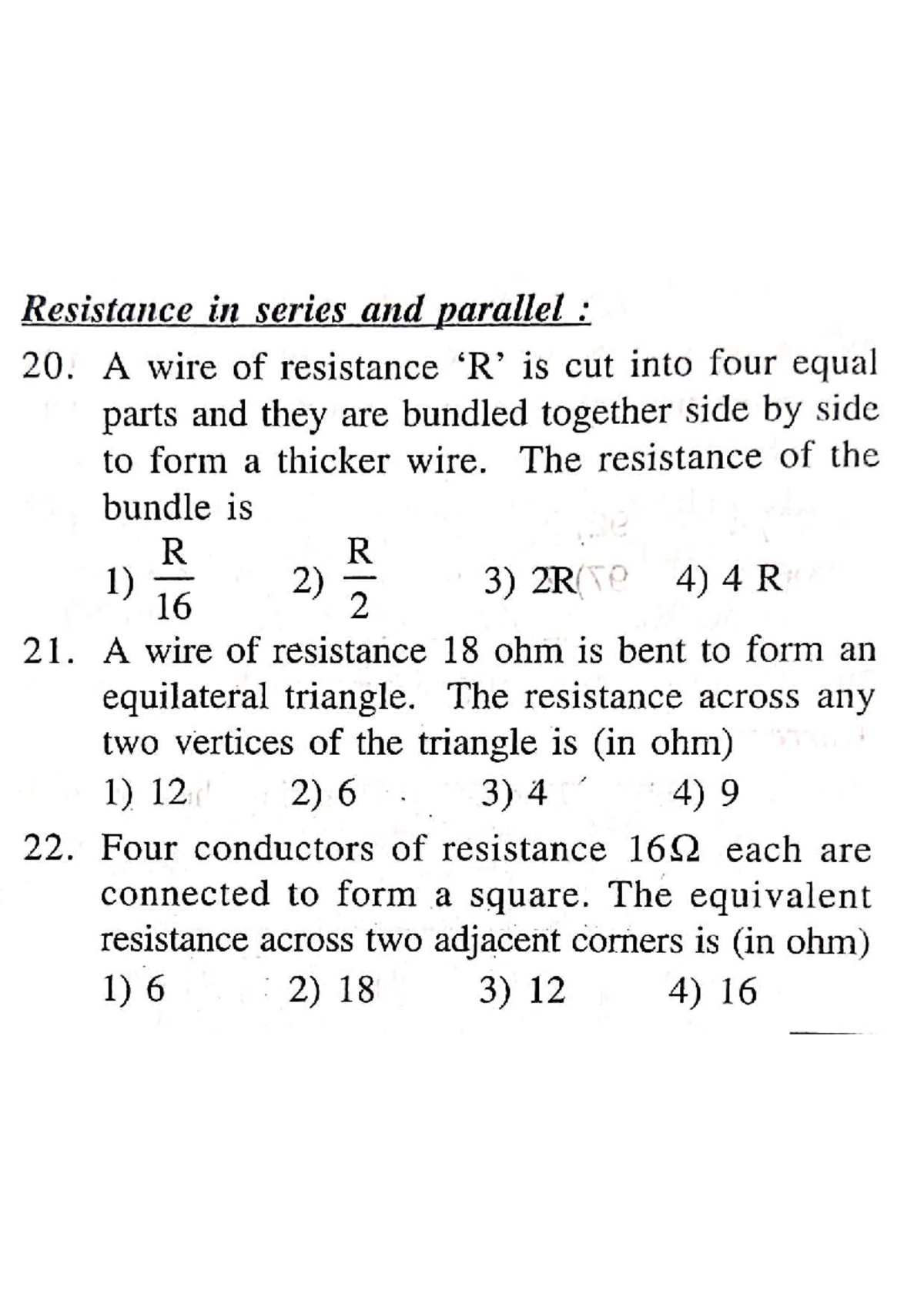 Resistance in Series and Parallel: Key Concepts and Problems Review ...