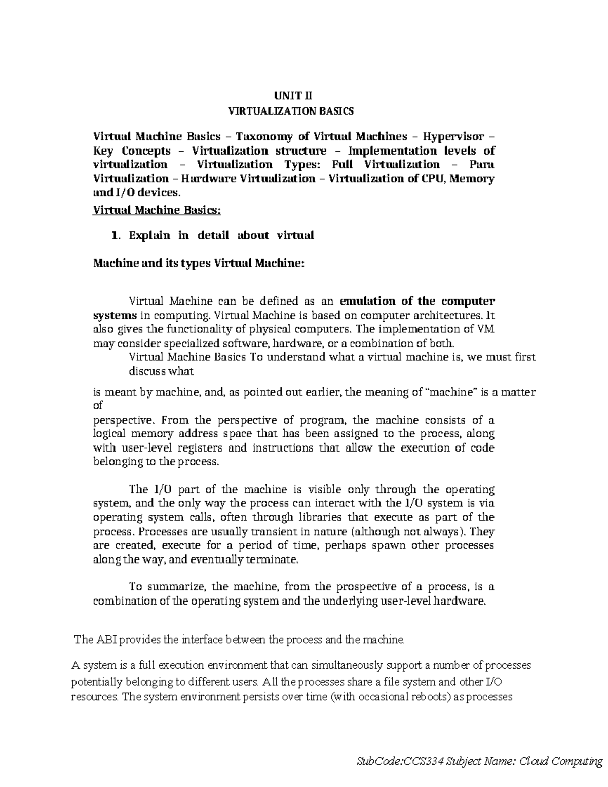 UNIT II - Virtualization Concepts and Implementation Details Notes ...