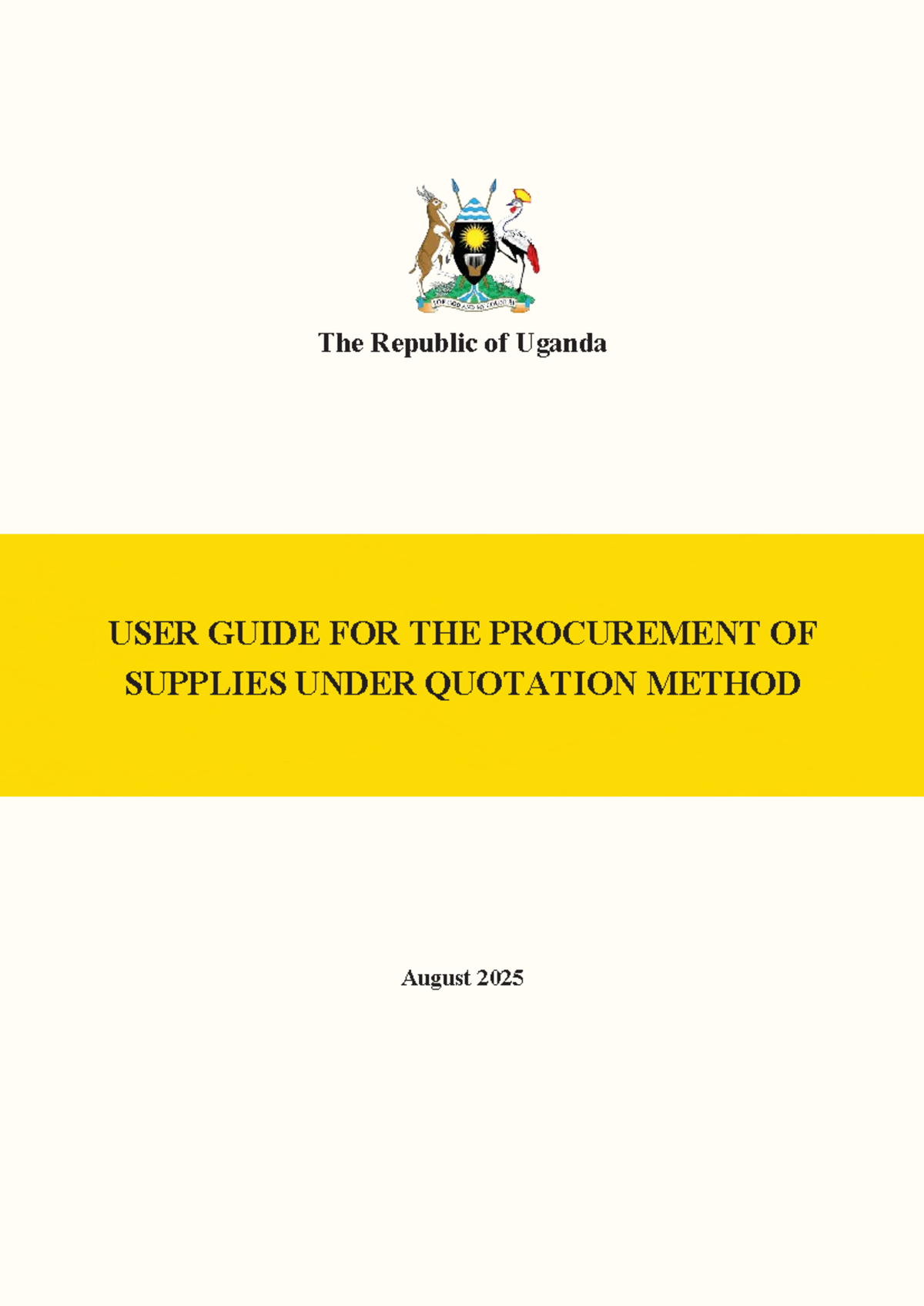 USER GUIDE: PROCUREMENT OF SUPPLIES UNDER QUOTATION METHOD (UGA) - Studocu