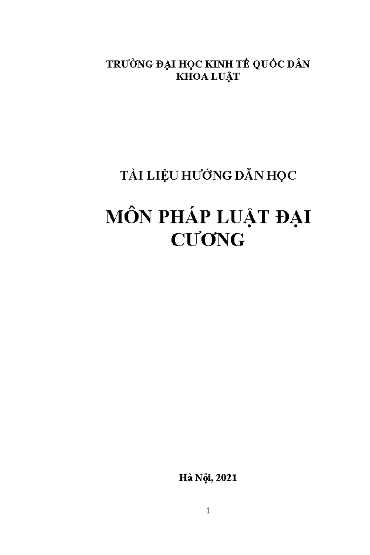 Giáo trình PLĐC - Tài liệu pháp luật đại cương tại ĐH Kinh tế Quốc dân - Document Preview