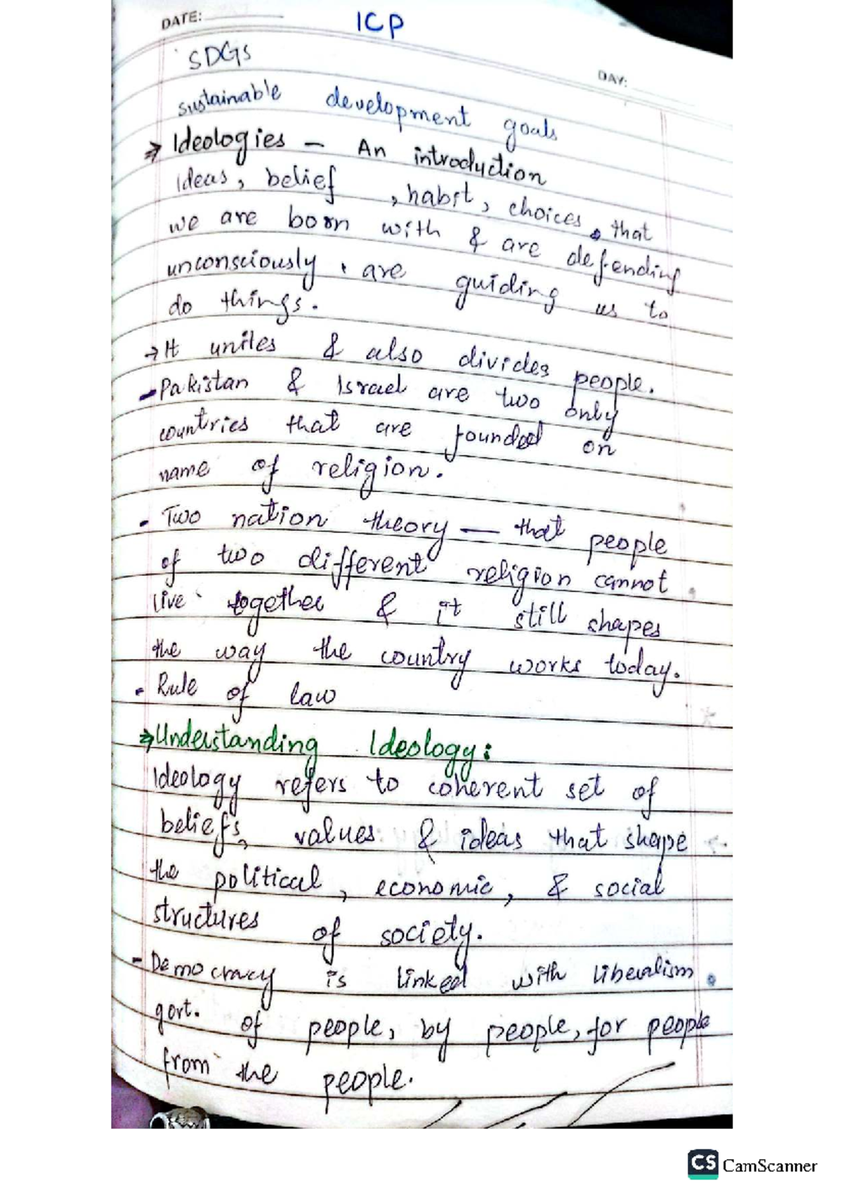 ICP Lecture Notes: Ideologies & Nationalism in South Asia - Studocu