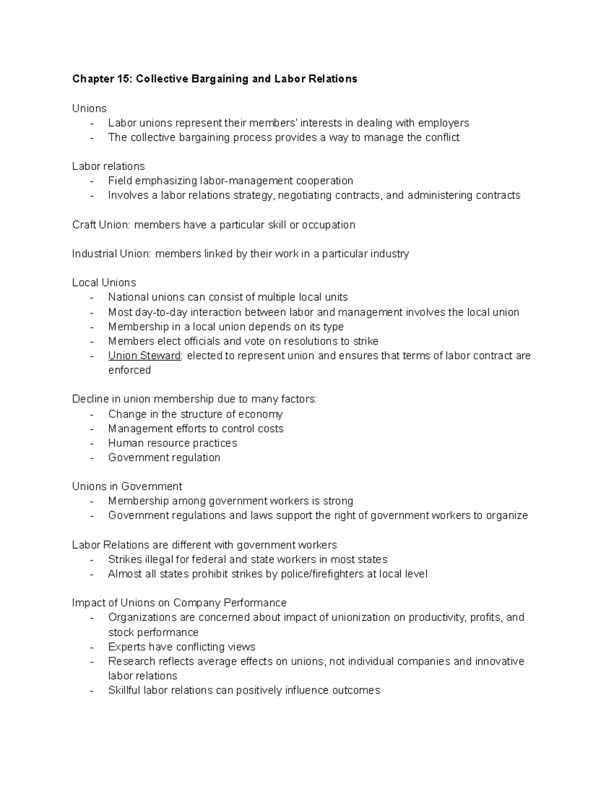HRIR Chapter 15: In-Depth Analysis of Collective Bargaining & Labor ...