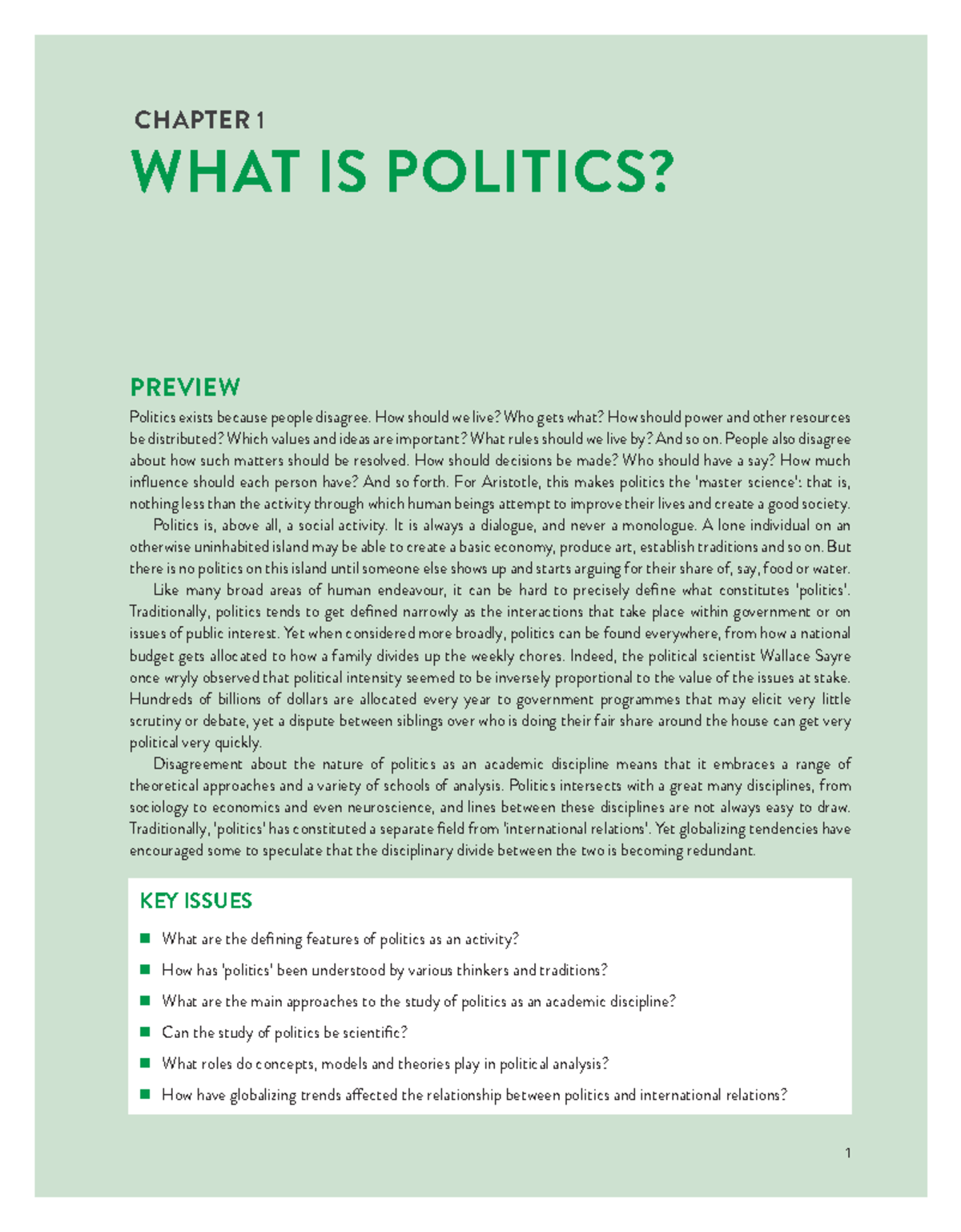 POL101 CHAPTER 1: Understanding the Nature of Politics - Studocu
