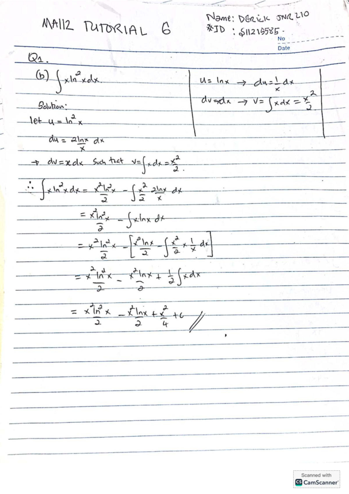 Derick JNR 210 MA112 tutorial 6 solutions and explanations - Studocu
