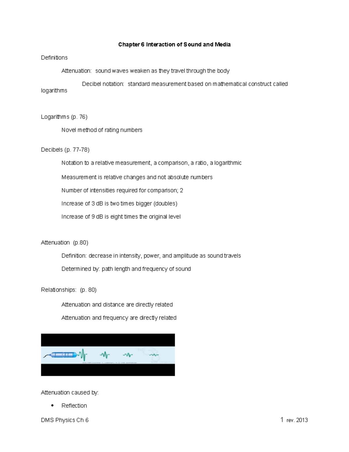 DMS Physics Handouts: Chapter 6 & 7 - Sound Interaction & Reflection ...