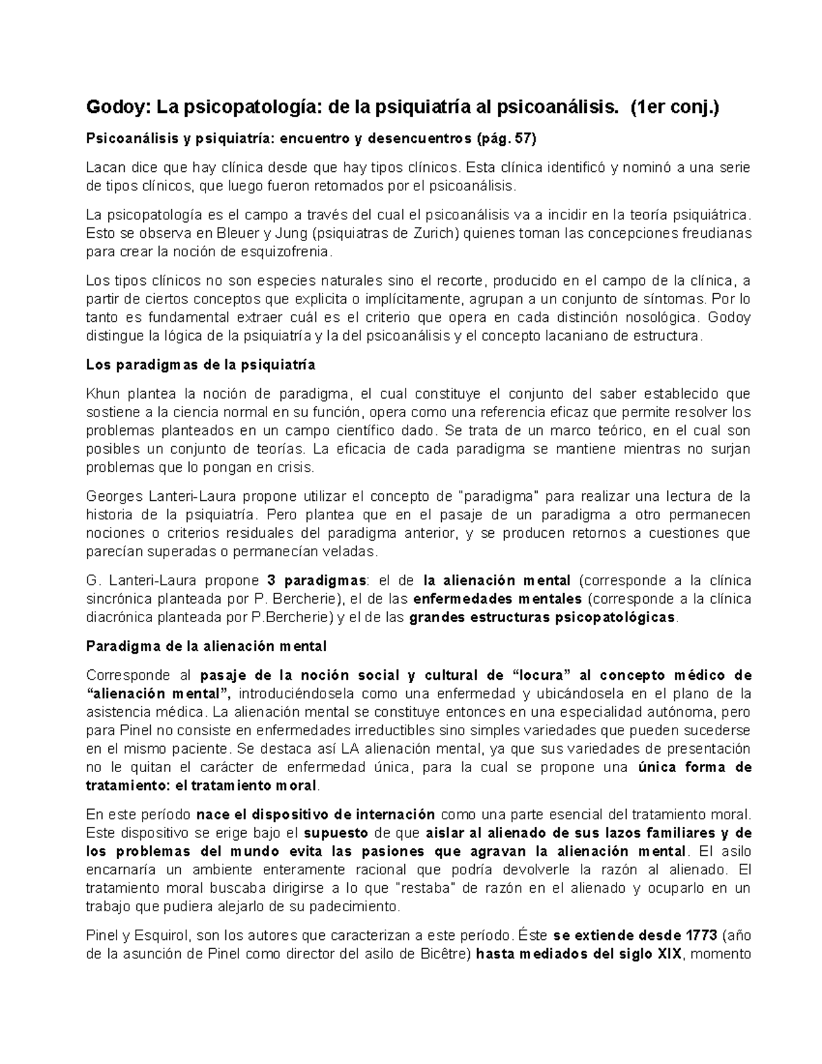 Resumen del 1er Conjunto de Psicoanálisis y Psiquiatría (1er conj.) - Document Preview