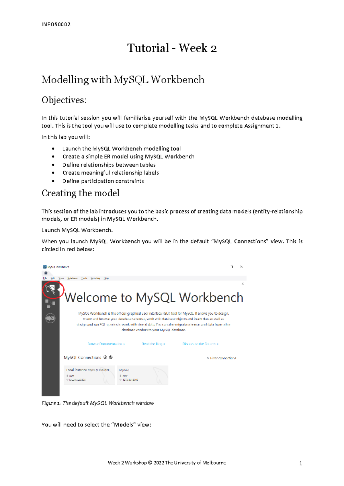 Week 2 Tutorial: Modelling with MySQL Workbench (Tute) - Studocu