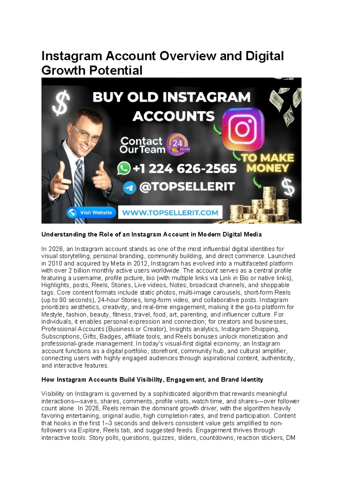Instagram Account Overview & Growth Potential in 2026 - Studocu
