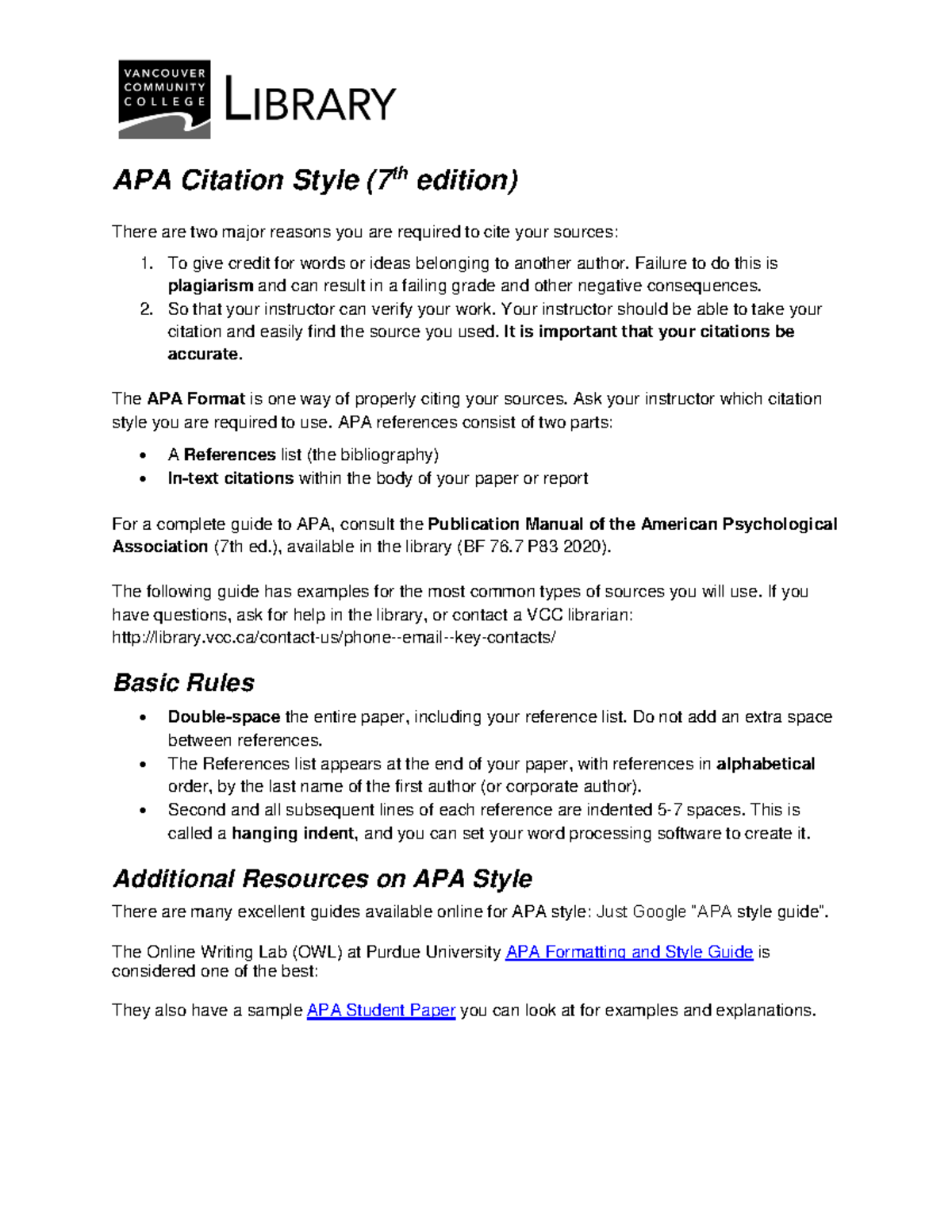 APA Citation 7Th Edition - APA Citation Style ( th edition) There are ...