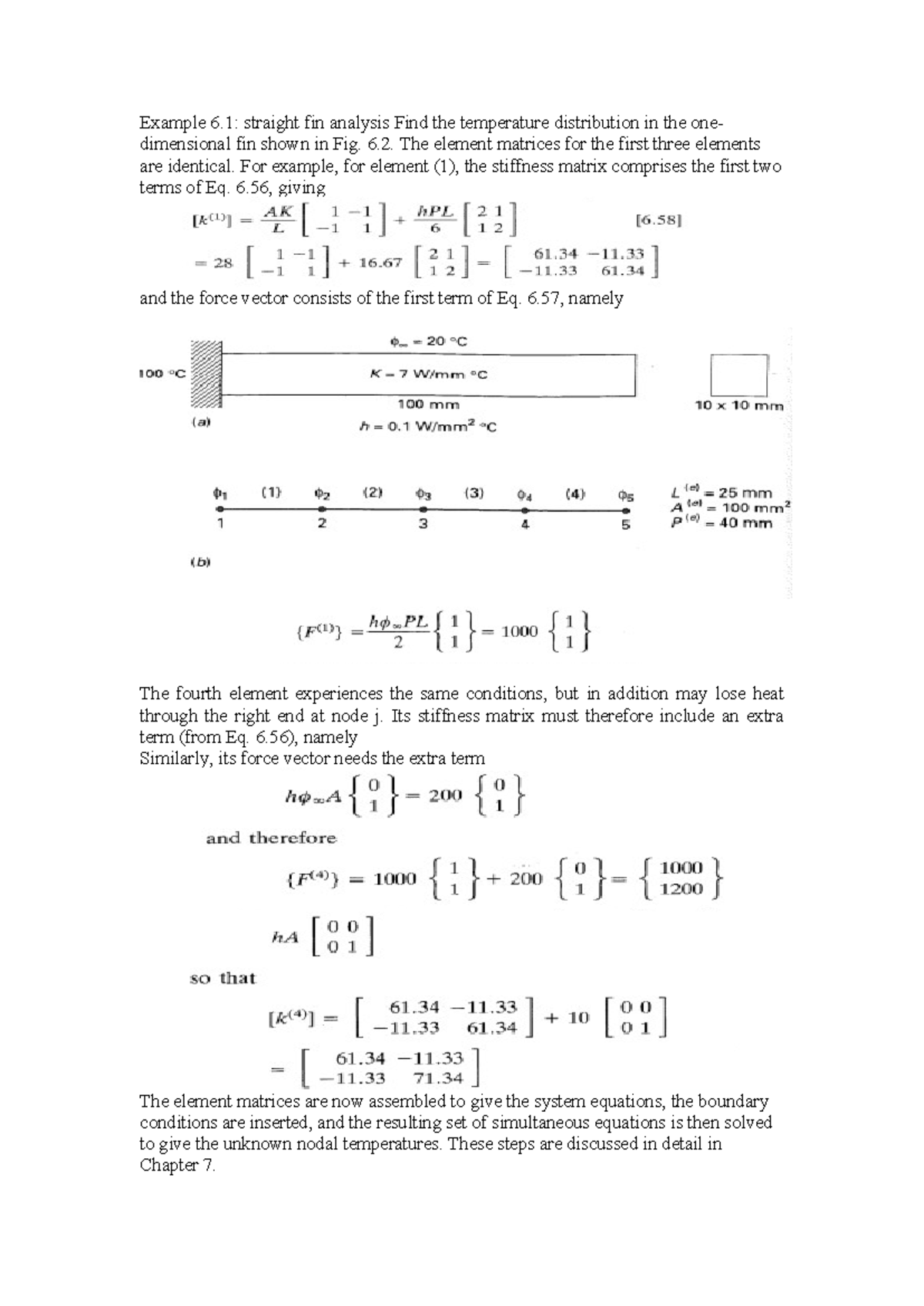 Example 6 - fea - Example 6: straight fin analysis Find the temperature ...