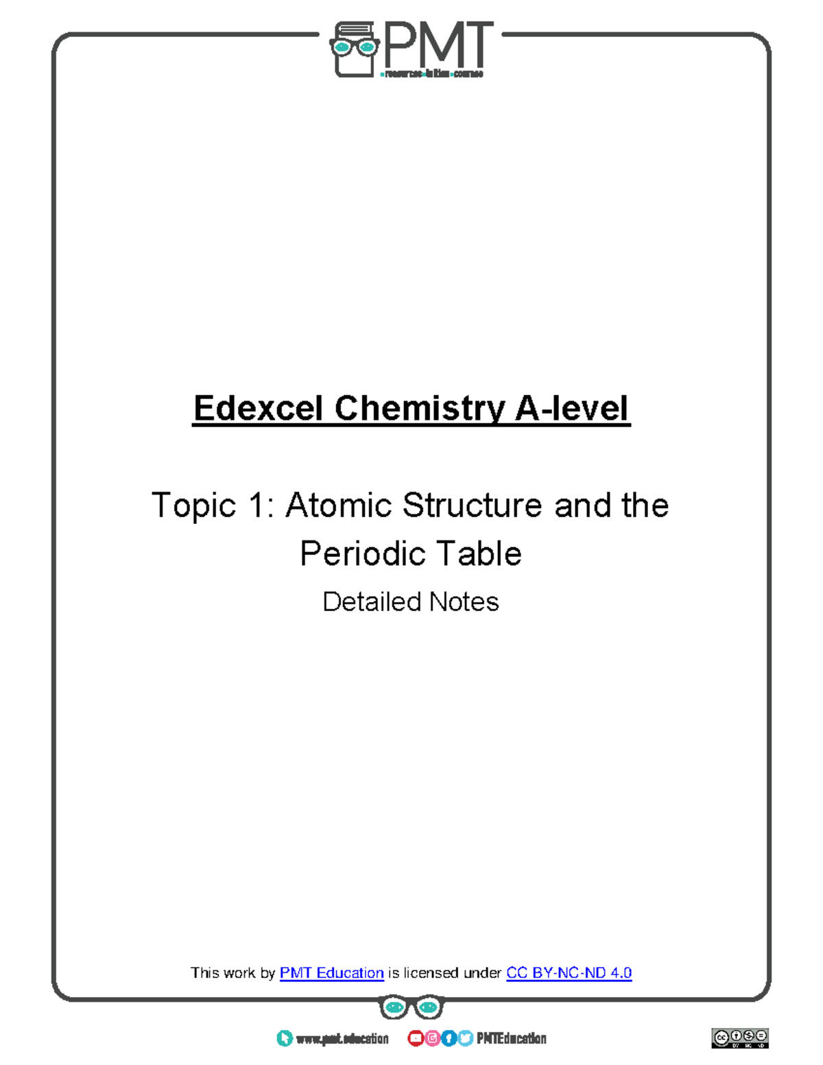 Detailed Notes on Atomic Structure & Periodic Table - Edexcel Chem A ...