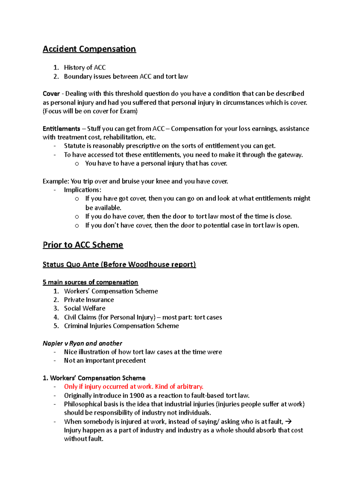 ACC 101: Comprehensive Overview of Accident Compensation Scheme - Studocu