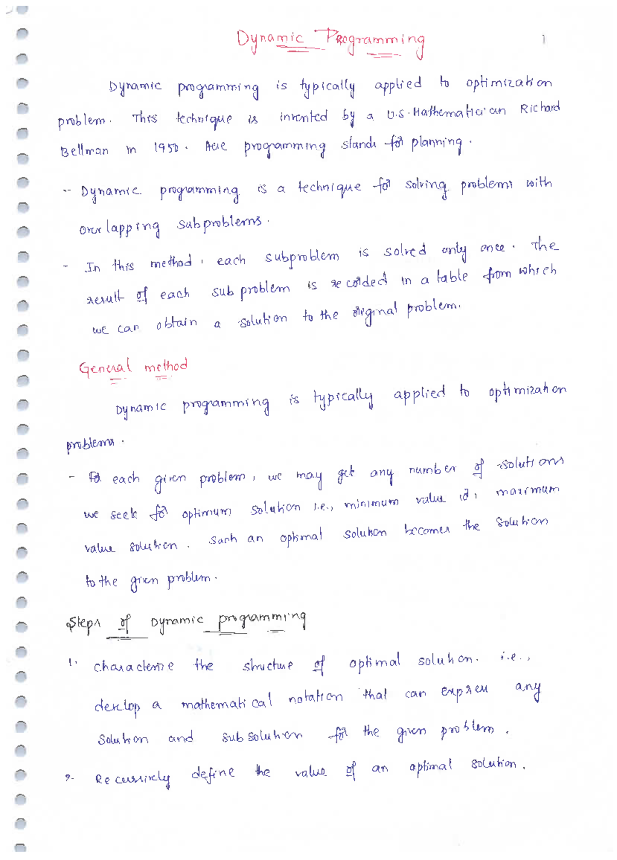 DAA UNIT-3-1 - Dynamic Programming Notes and Key Concepts - Studocu