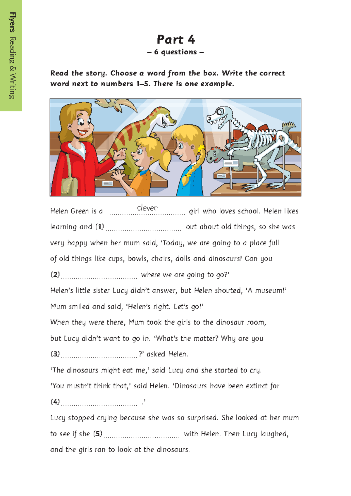 Flyers Reading & Writing Practice Part 4-7 Questions - Studocu