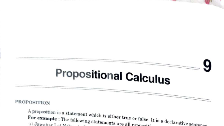 Propositional Calculus and FOPL Notes for Discrete Mathematics - Studocu
