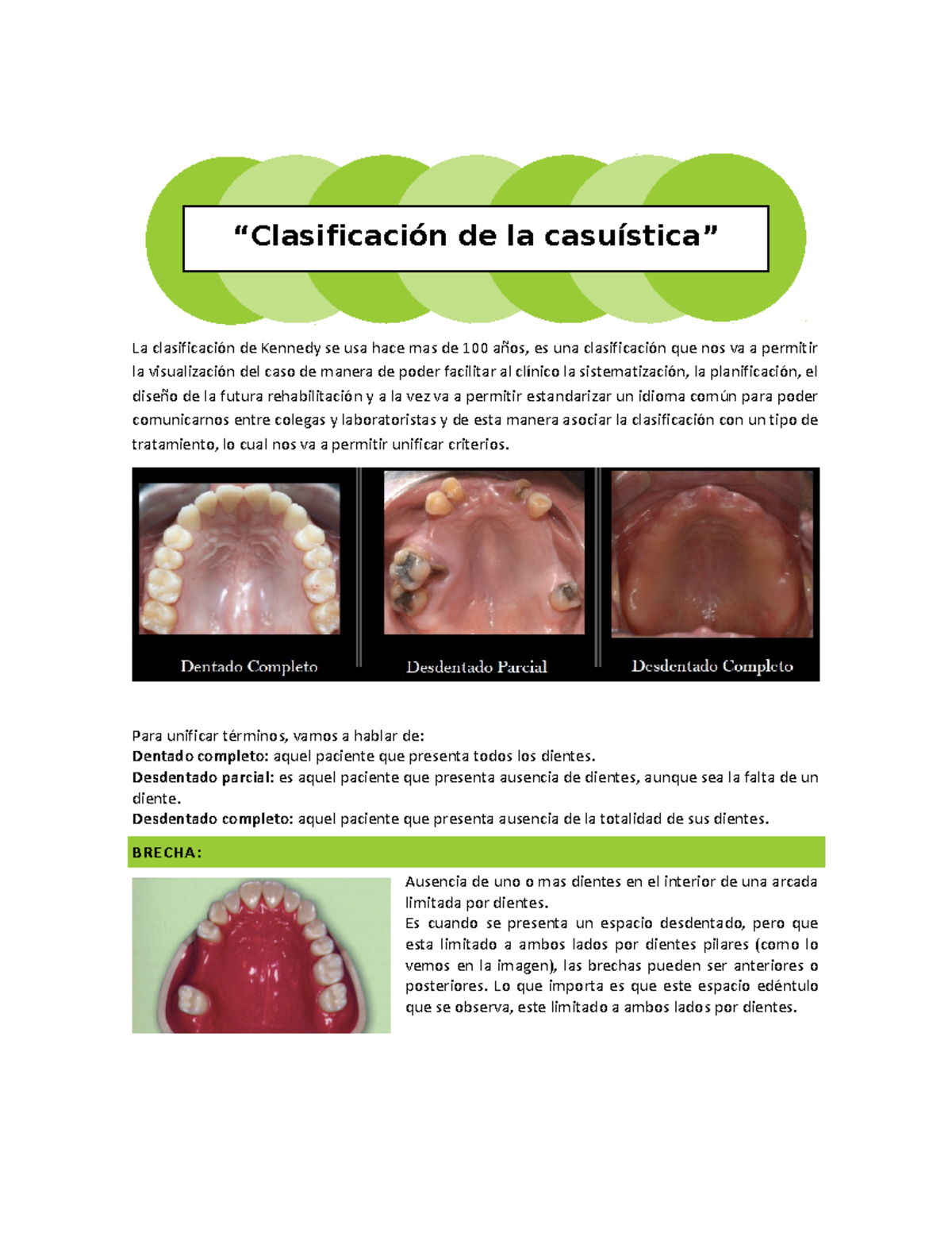 Classificación de la casuística en Rehabilitación Dental - Título 3 ...
