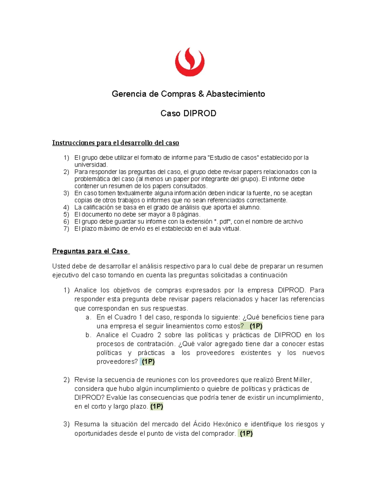 Trabajo Parcial IN: Innovación en Gestión de Compras y Abastecimiento ...