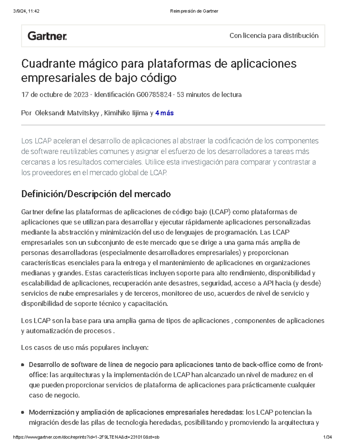 Gartner Low Code App - herramientas low code - Definición/Descripción ...
