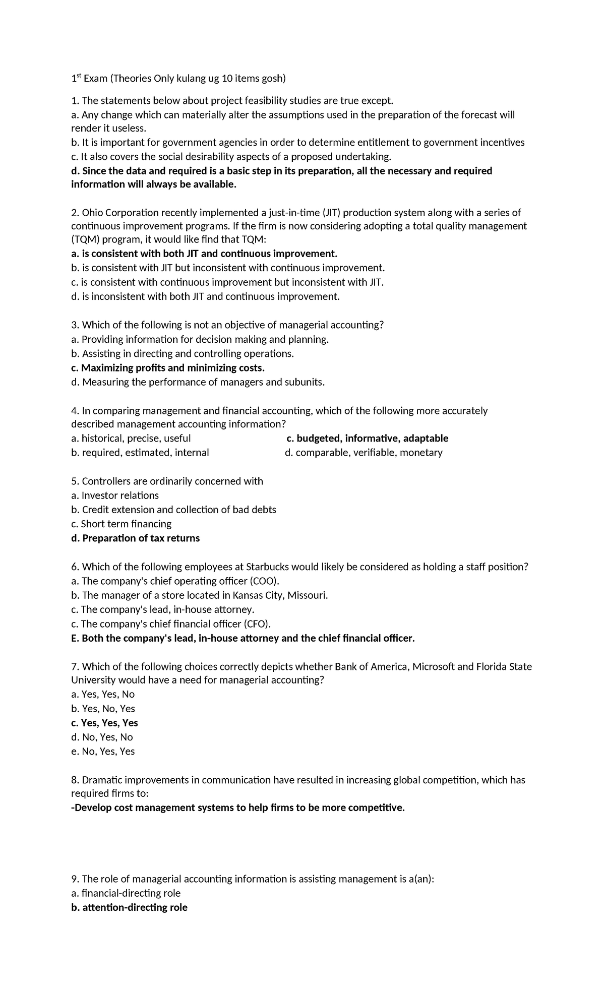 ACC223 First to Final Exam Study Guide - Strategic Business Review ...