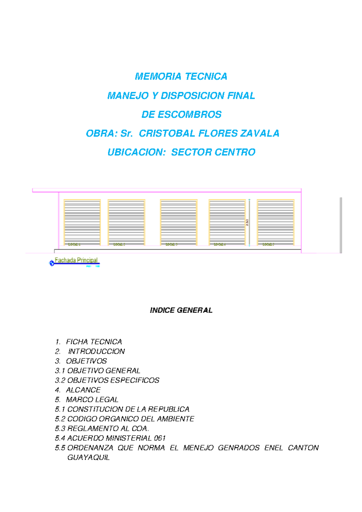 Memoria Técnica de Manejo y Disposición Final de Escombros - FLORES - Document Preview