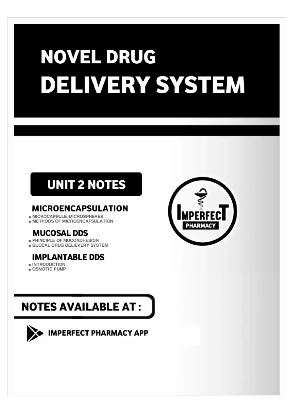 NDDS 2 - Lecture Notes on Microencapsulation and Mucosal Drug Delivery ...