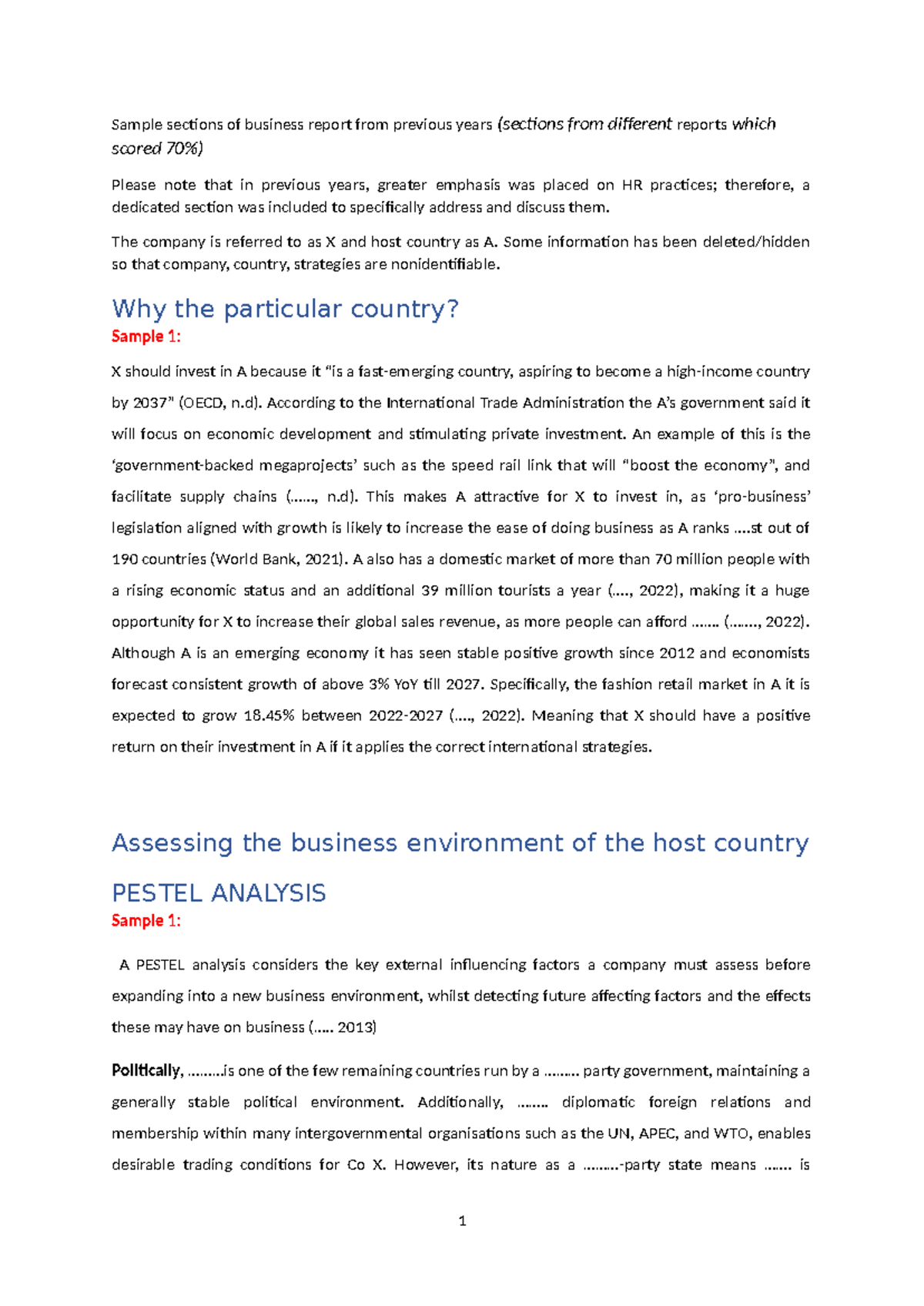 Sample Business Report Sections - Assessment 2 - 2024-25 - Studocu