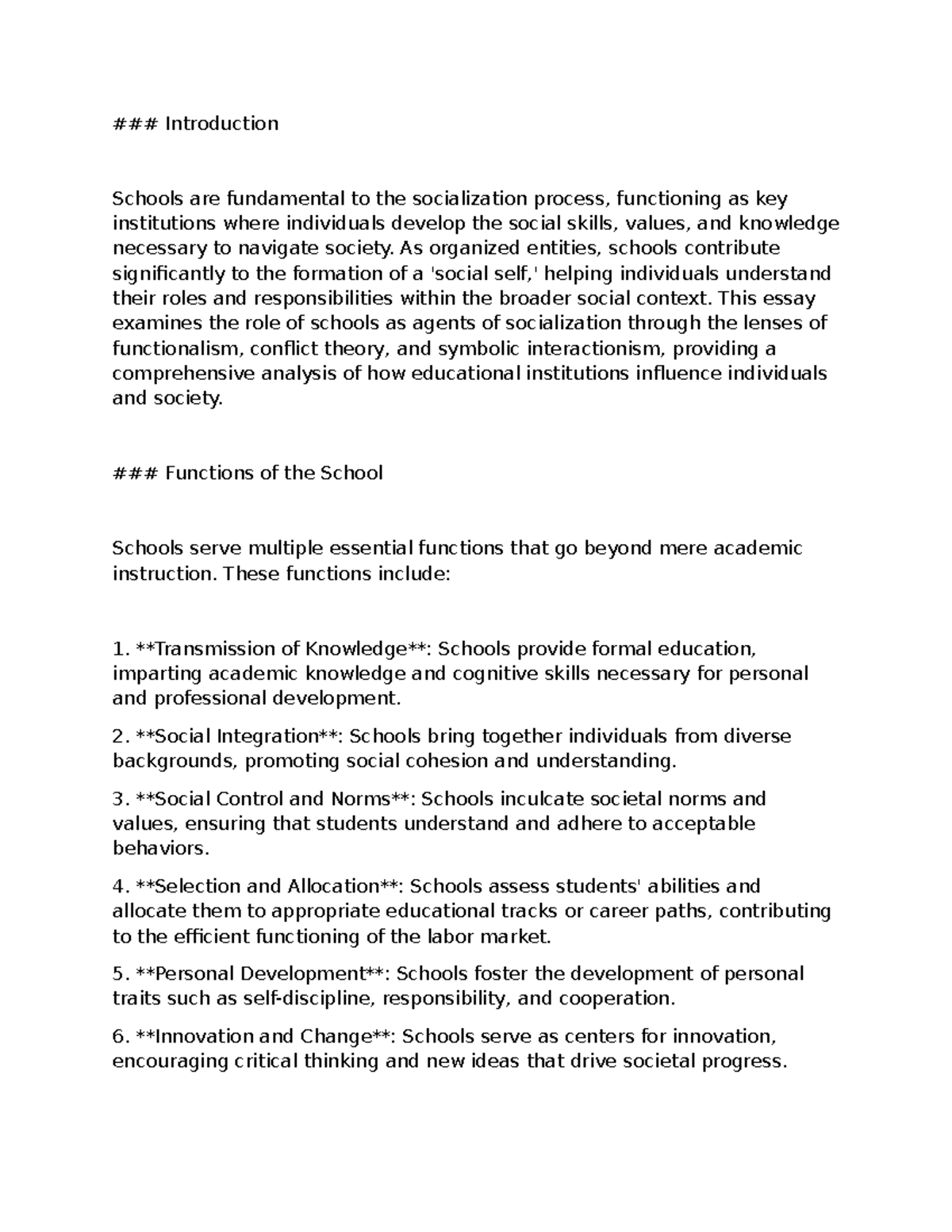 ESC 4: The Role of Schools in Socialization and Race Construction - Studocu
