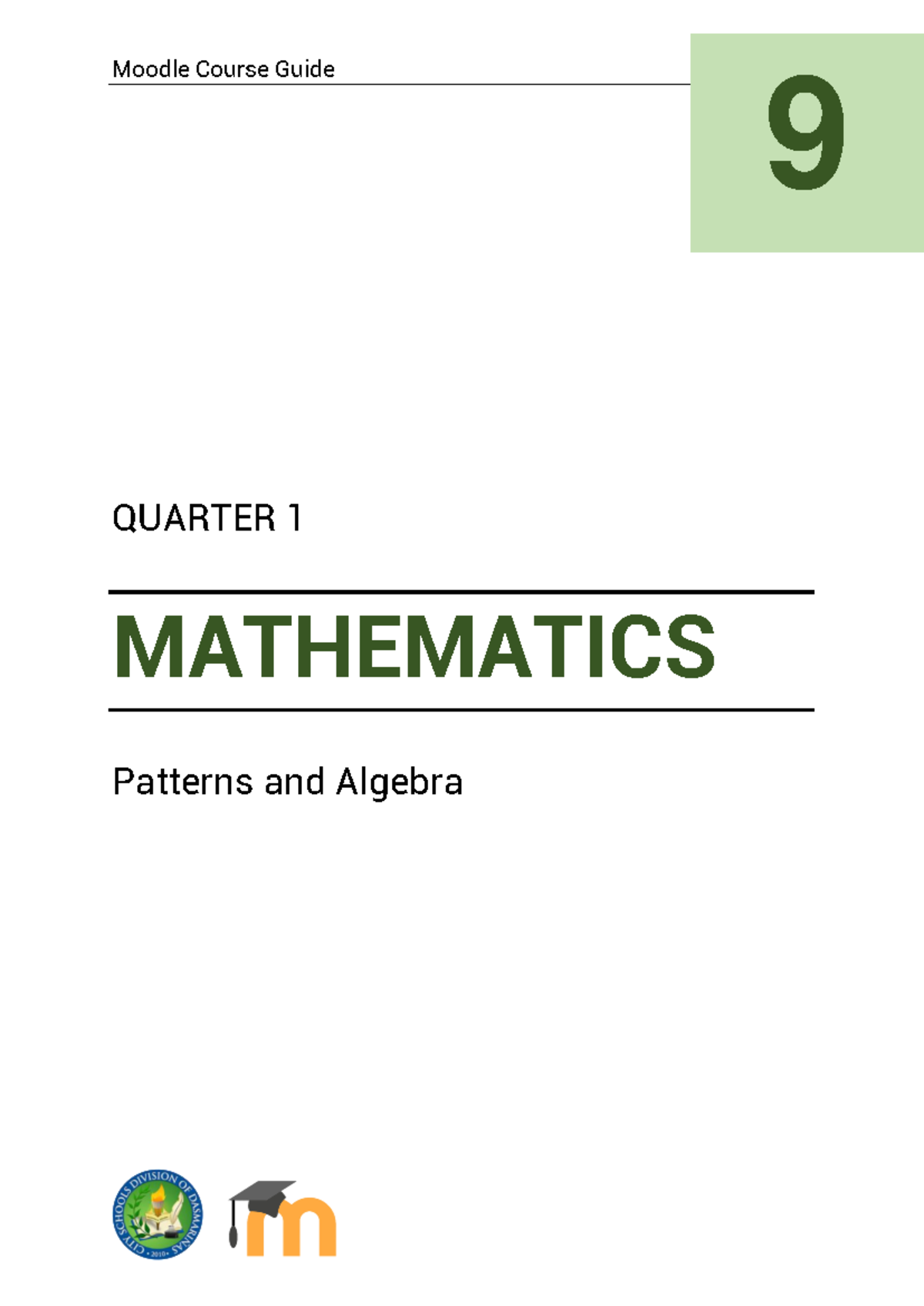 Ilide - mathhhhhh - Moodle Course Guide QUARTER 1 MATHEMATICS Patterns ...