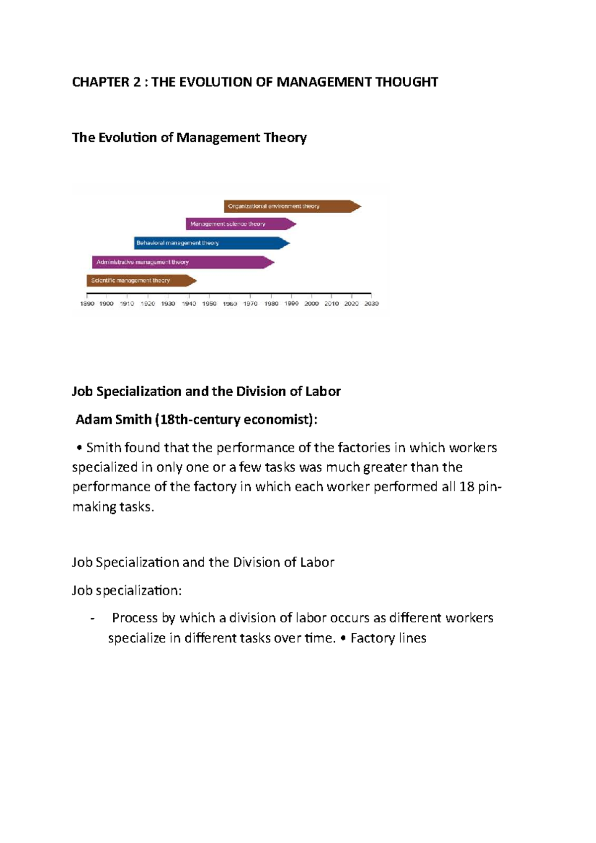 MGT400 - Chapter 2: The Evolution of Management Thought - Studocu