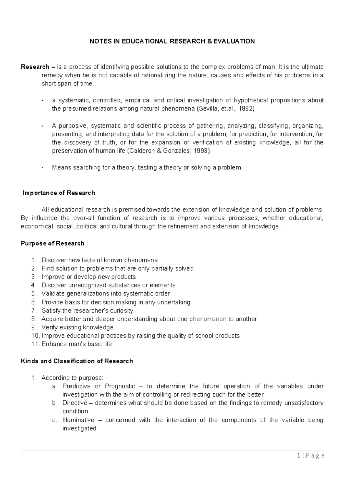 EDUC Research EVAL Notes - NOTES IN EDUCATIONAL RESEARCH & EVALUATION ...