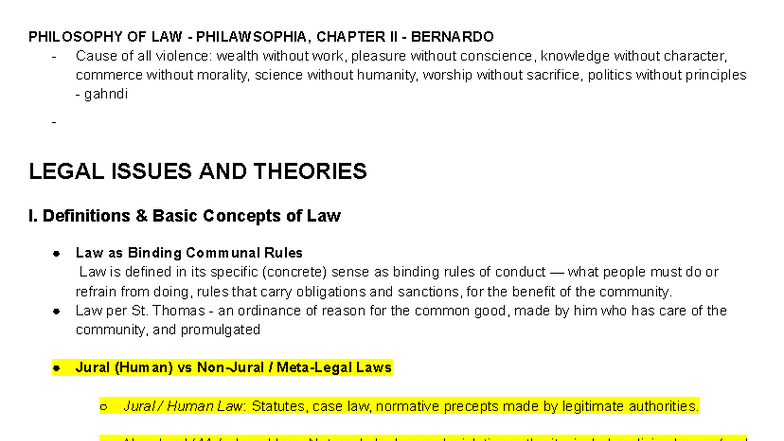 PHIL 101: PHILOSOPHY OF LAW - CHAPTER II: Legal Theories & Principles ...