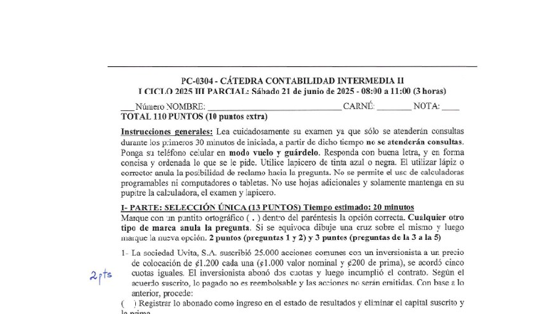 Solución Tercer Parcial CÁTEDRA CONTABILIDAD INTERMEDIA II - I Semestre ...