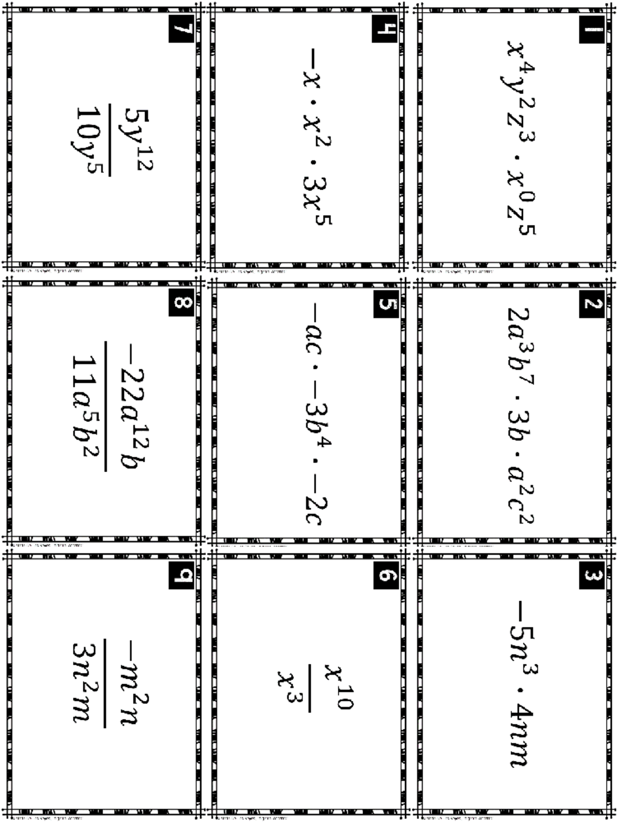 Exponent Laws Task Cards (Math 101) - Studocu