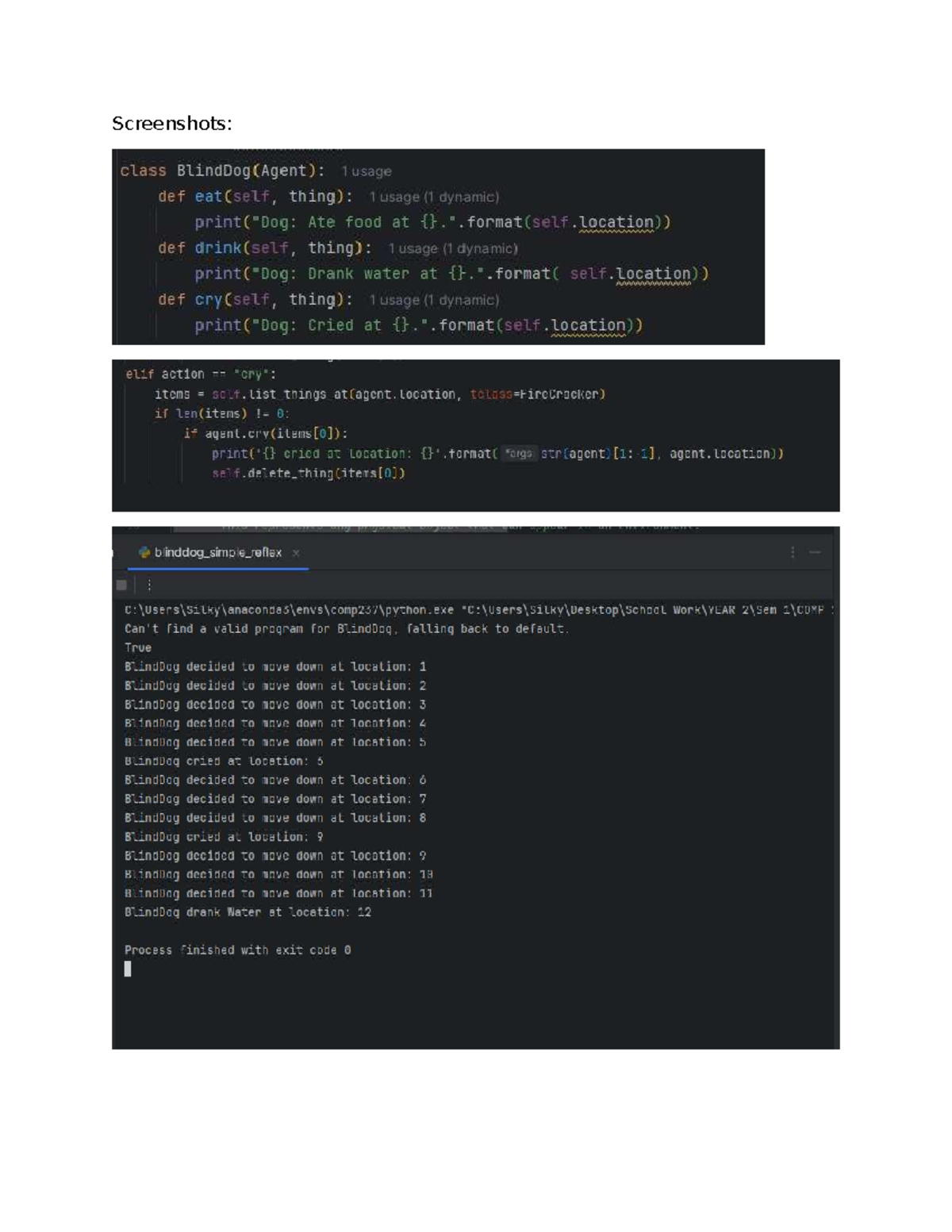 Assignment #1 - Class Design and Agent Behavior in Python - Studocu