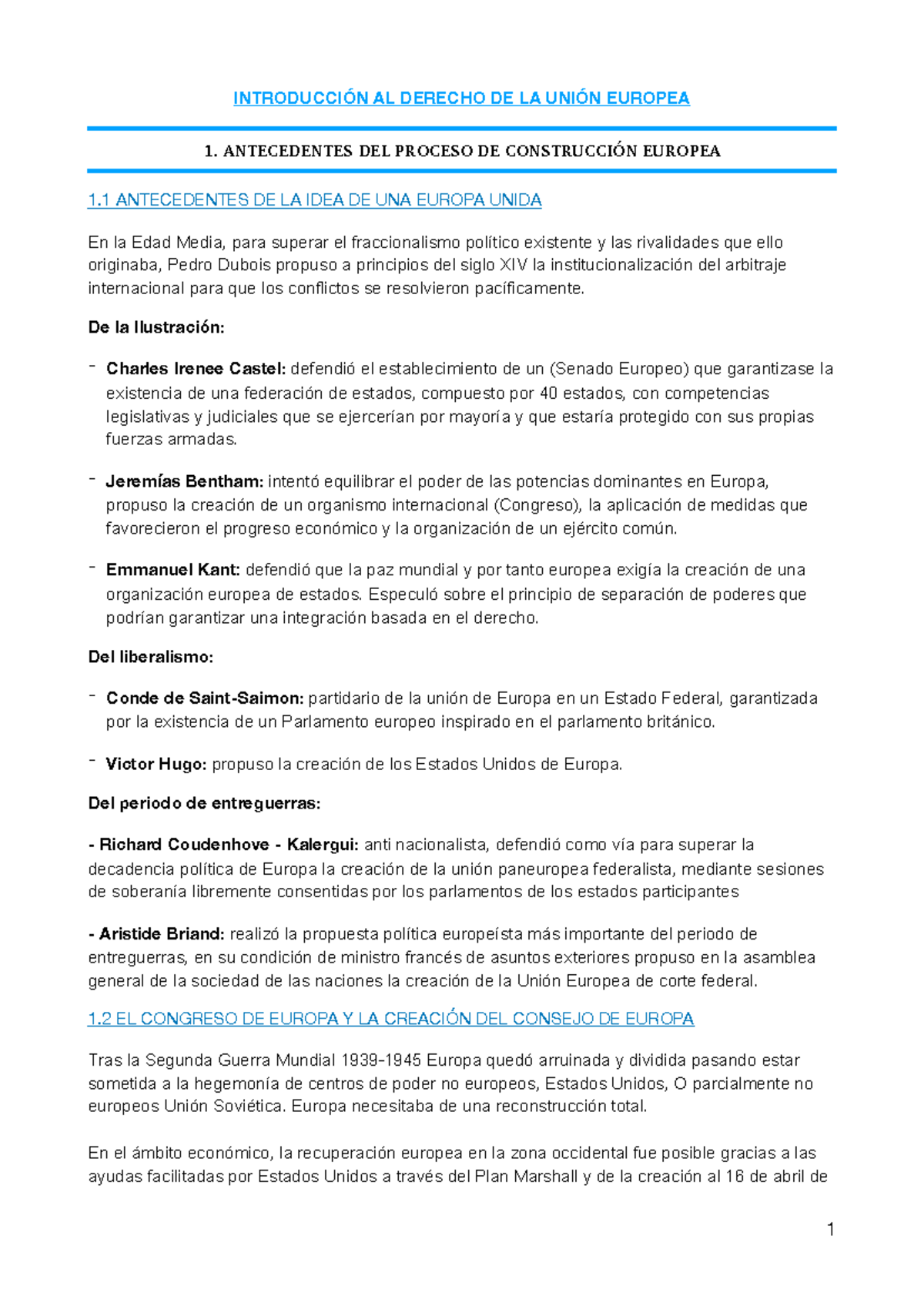 Apuntes IJUE - INTRODUCCIÓN AL DERECHO DE LA UNIÓN EUROPEA 1 ...