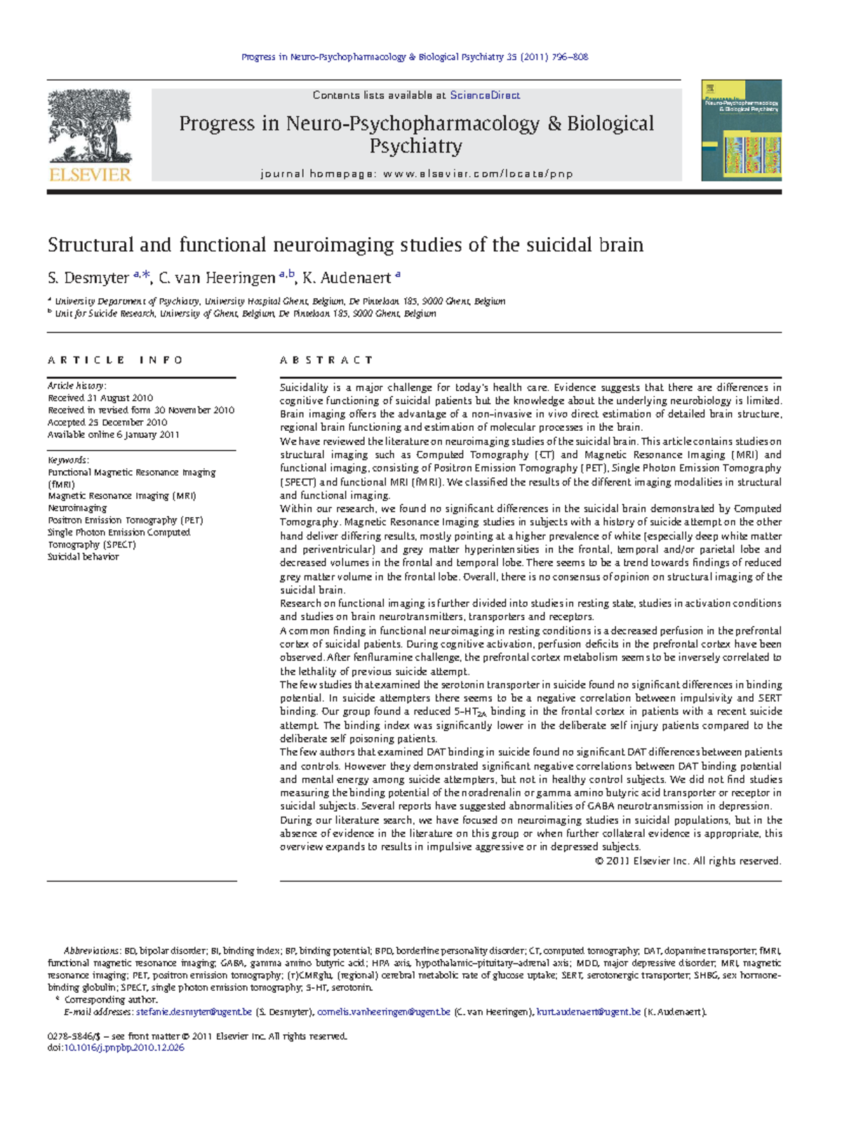 Structural and Functional Neuroimaging of the Suicidal Brain: Insights ...