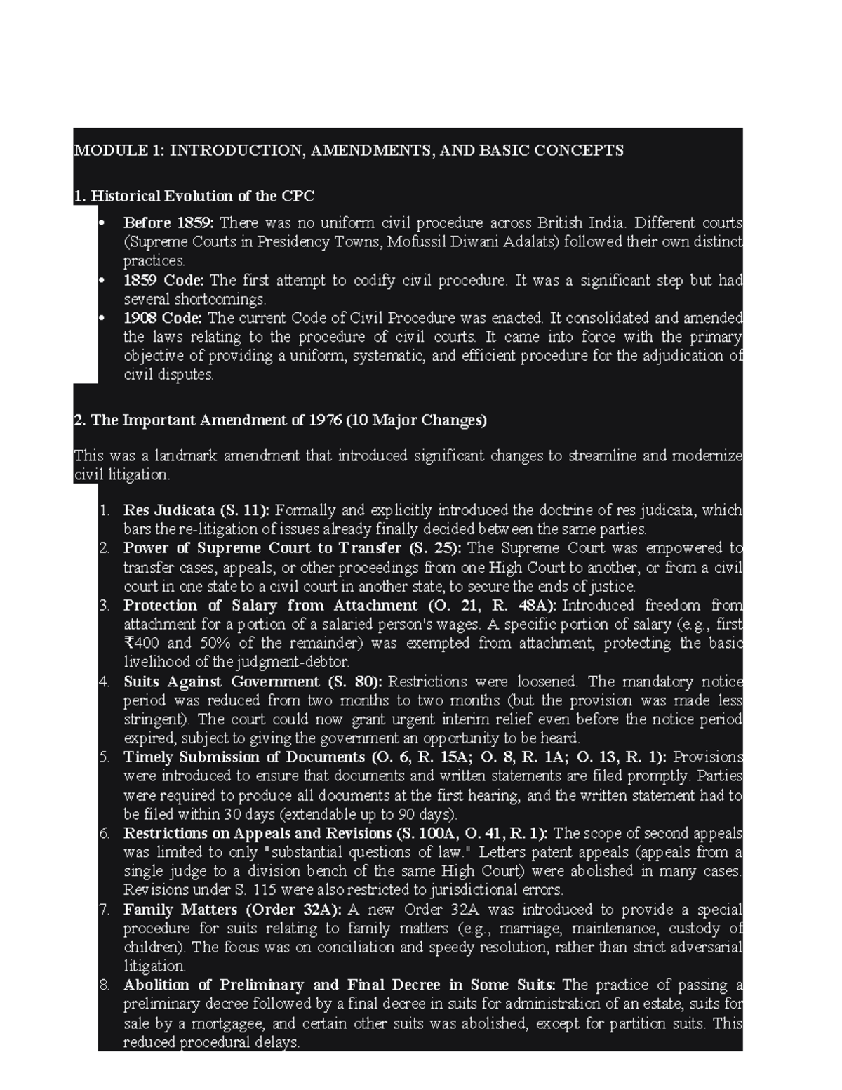CPC 101: Comprehensive Notes on Civil Procedure Code (CPC) - Studocu
