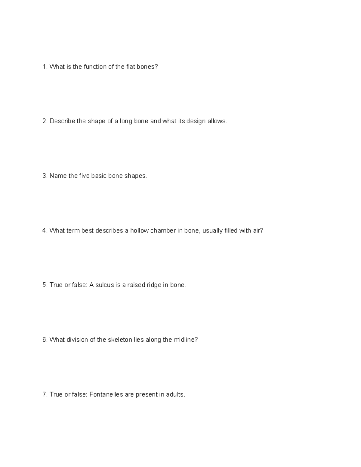BIO 101: Problem Set 4 - Bone Structure and Function Review - Studocu