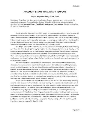 ENGL 100 Cause-and-Effect Paragraph: Final Draft Template Guide - Studocu
